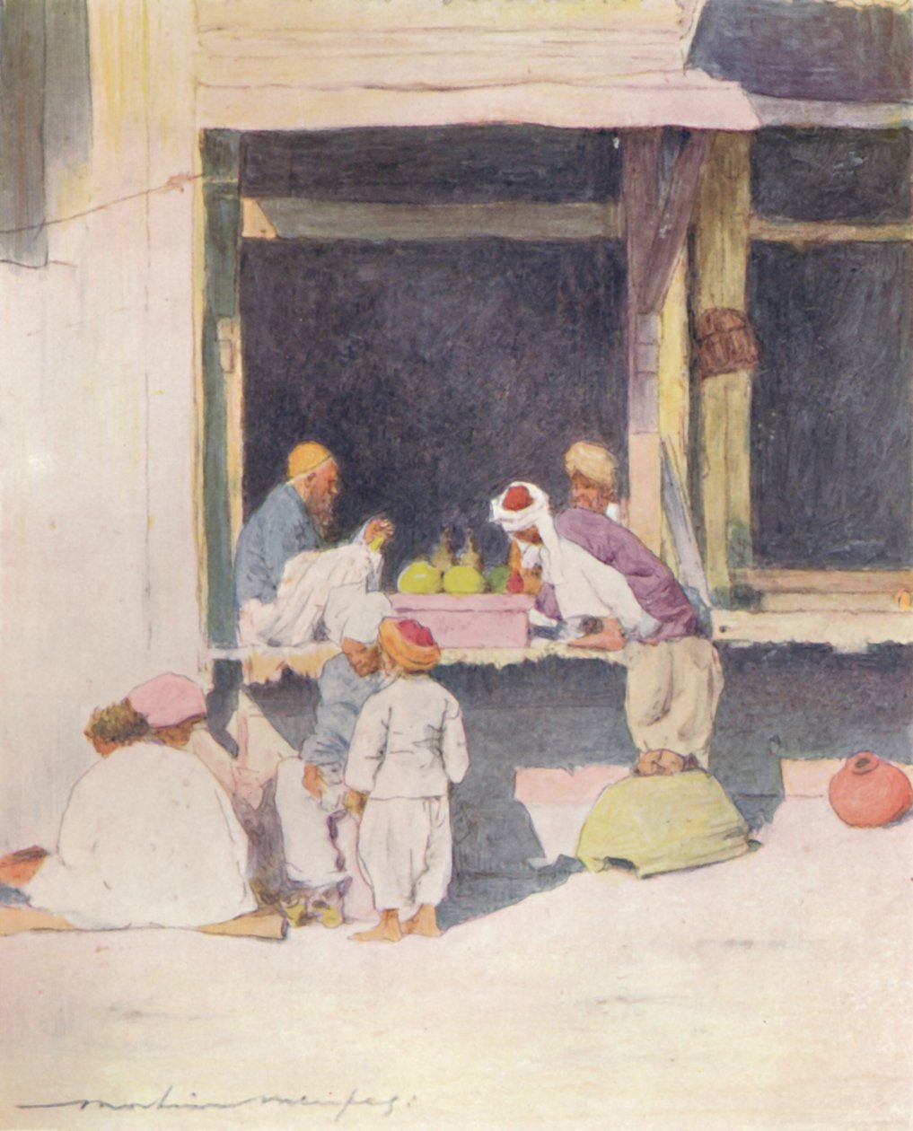 En basar i Peshawur, 1905 af Mortimer Ludington Menpes