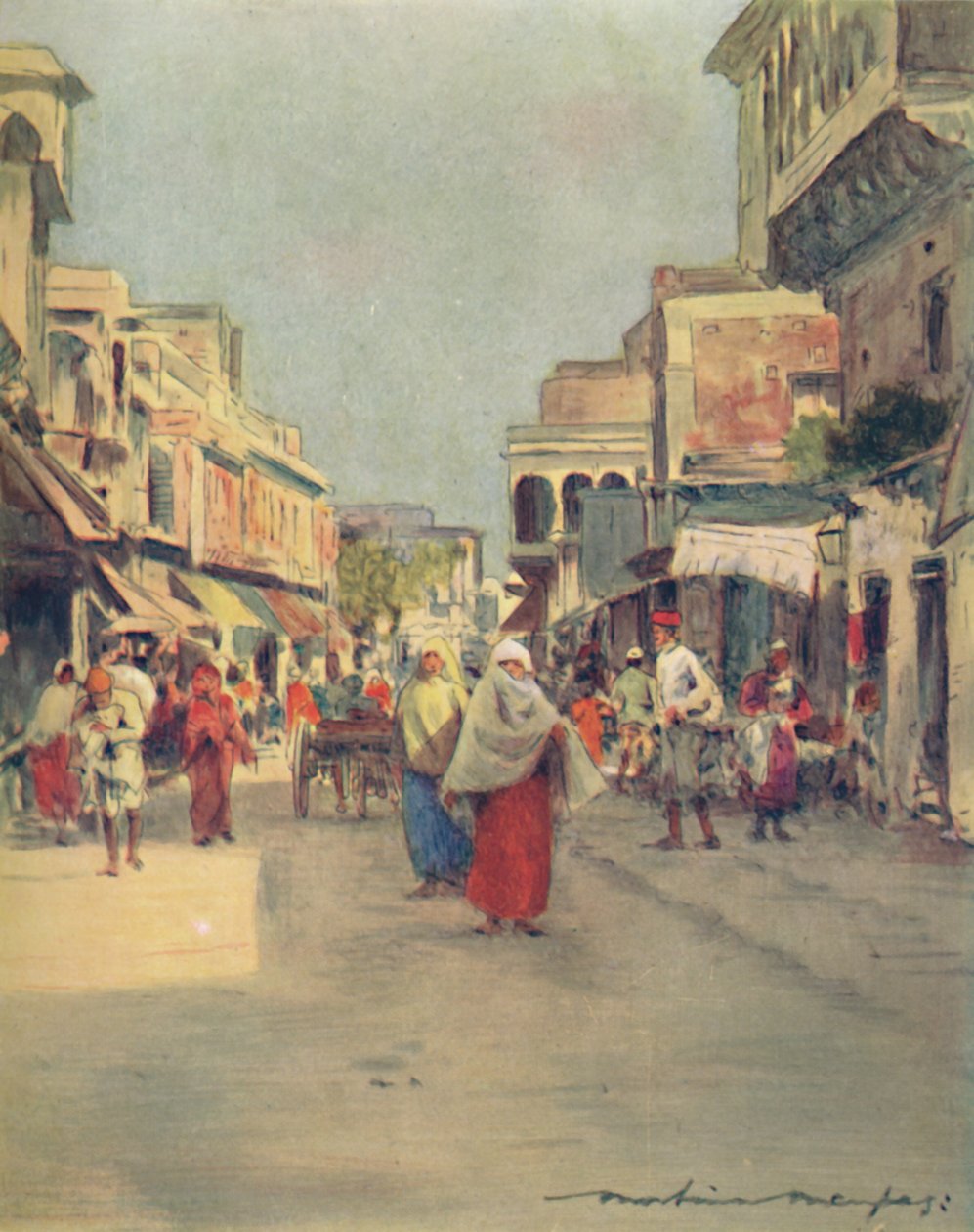 En sidegade i Agra, 1905 af Mortimer Ludington Menpes