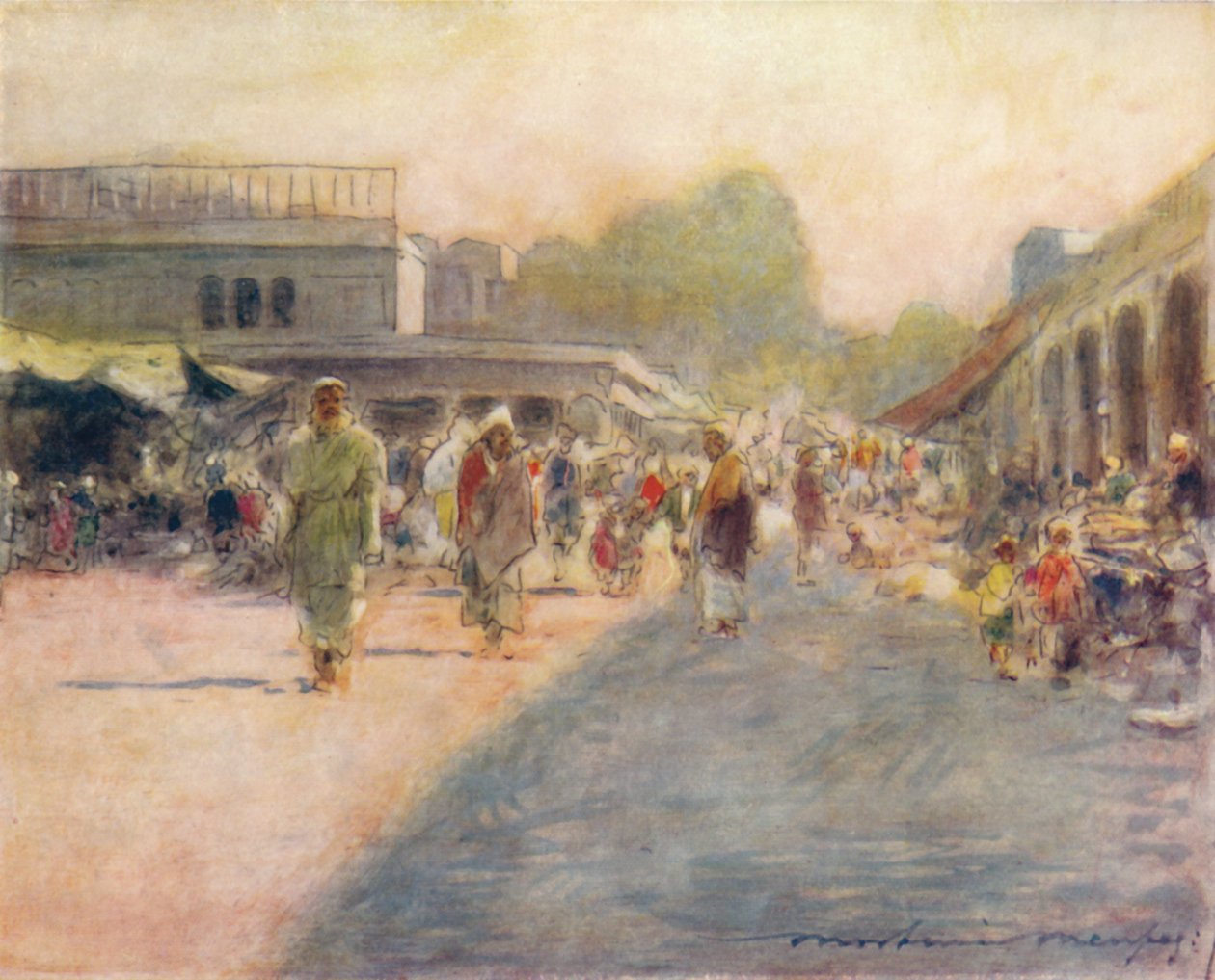 En gade i Peshawur, 1905 af Mortimer Ludington Menpes