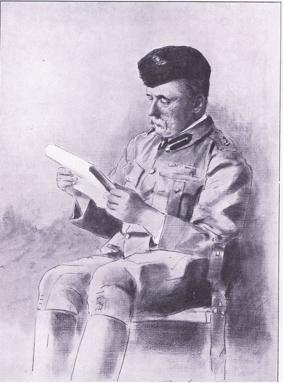 Oberst French, illustration fra After Pretoria: The Guerilla War, 1902 af Mortimer Ludington Menpes