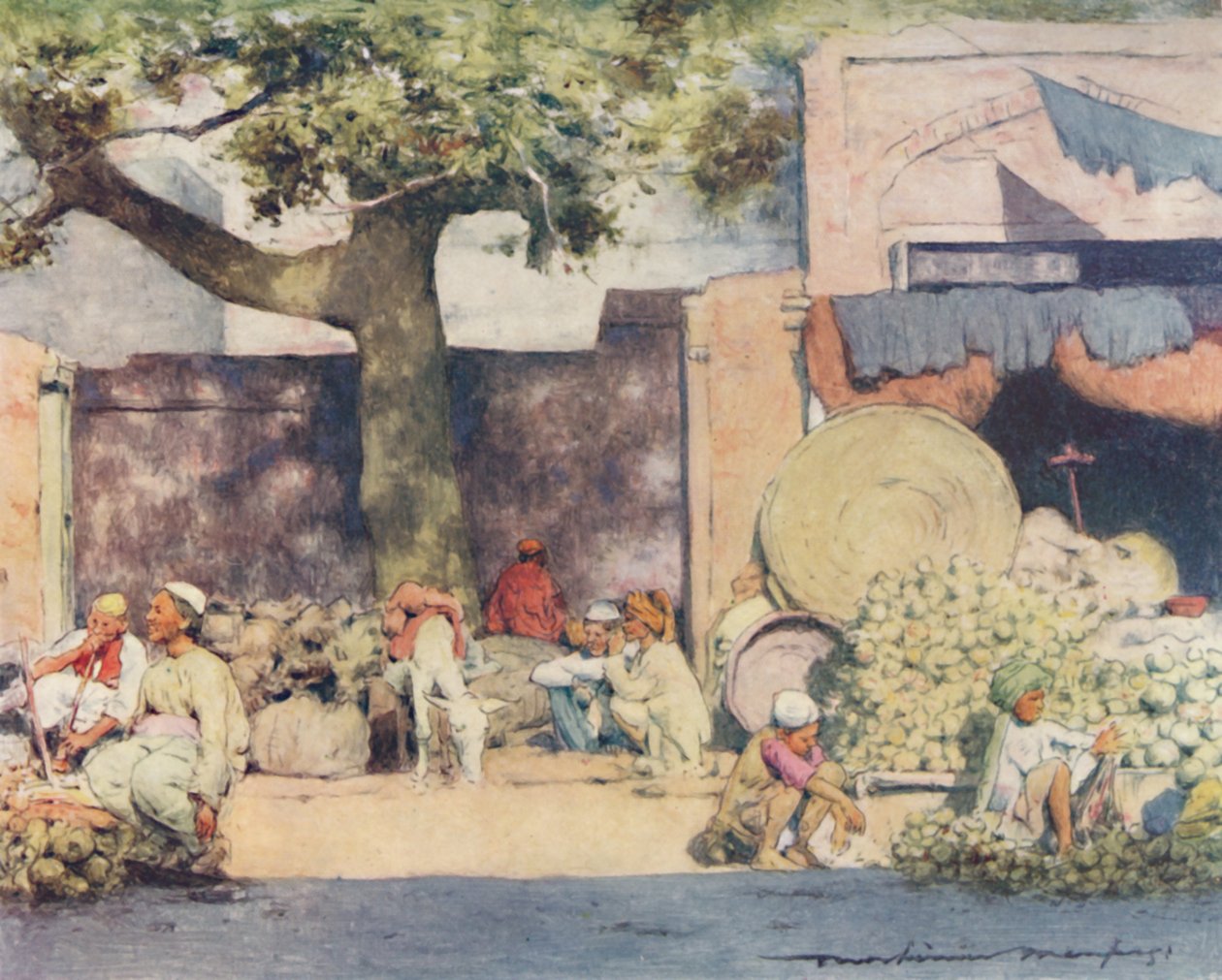Frugtboder i Delhi, 1905 af Mortimer Ludington Menpes