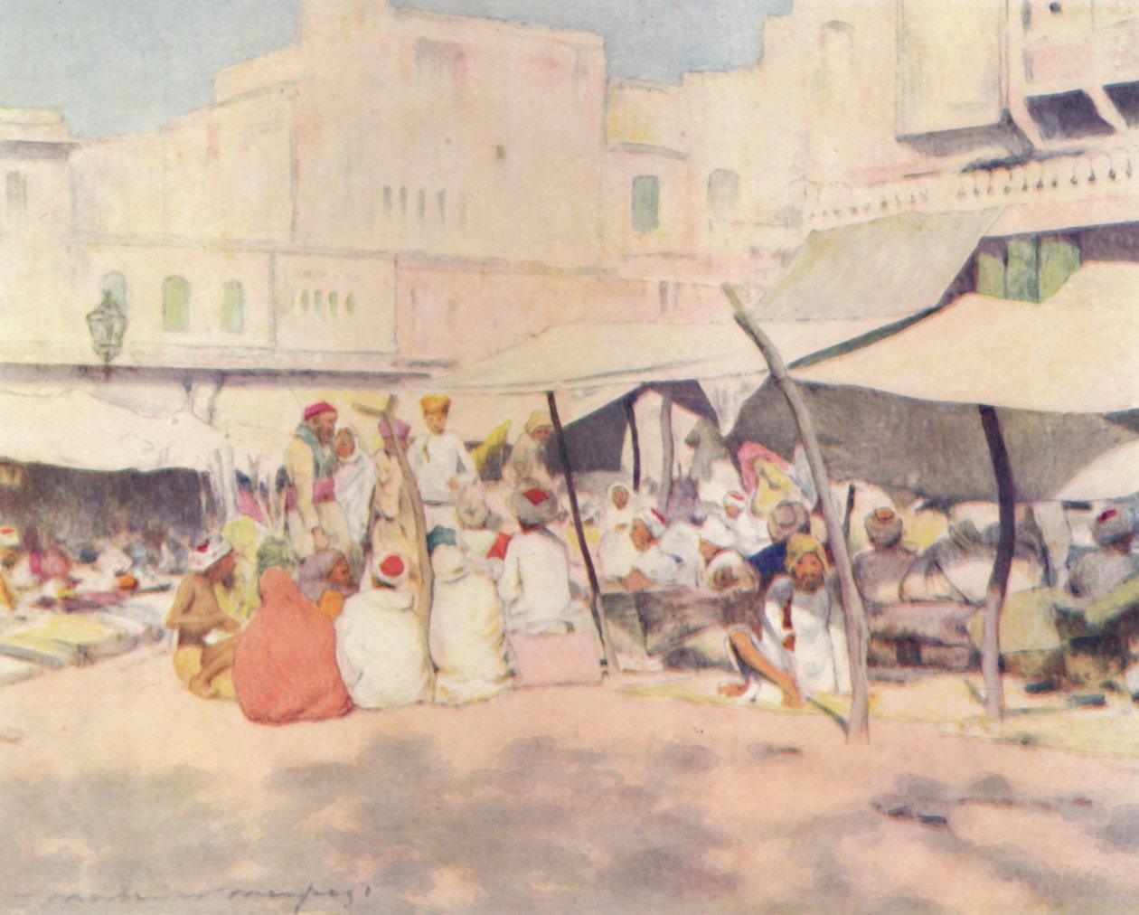 På markedspladsen, Jeypore, 1905 af Mortimer Ludington Menpes