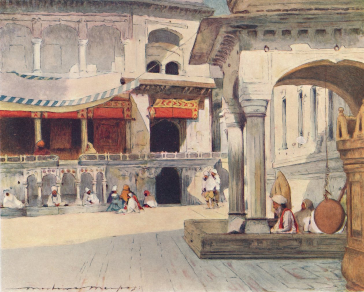 I Amritsar-templet, 1905 af Mortimer Ludington Menpes