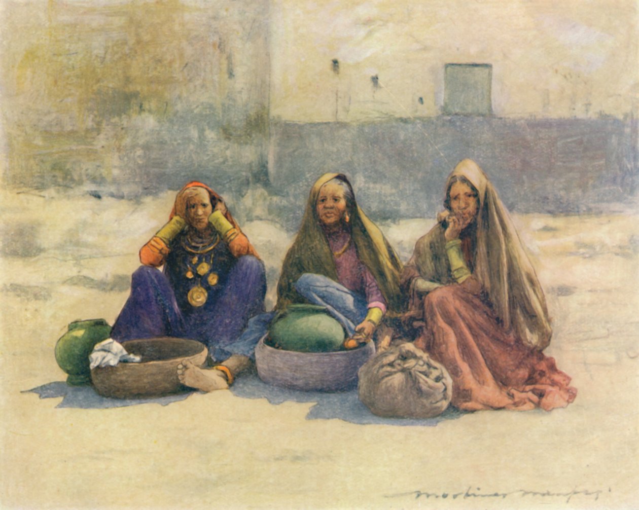 Market Women of Ajmere, 1905 af Mortimer Ludington Menpes