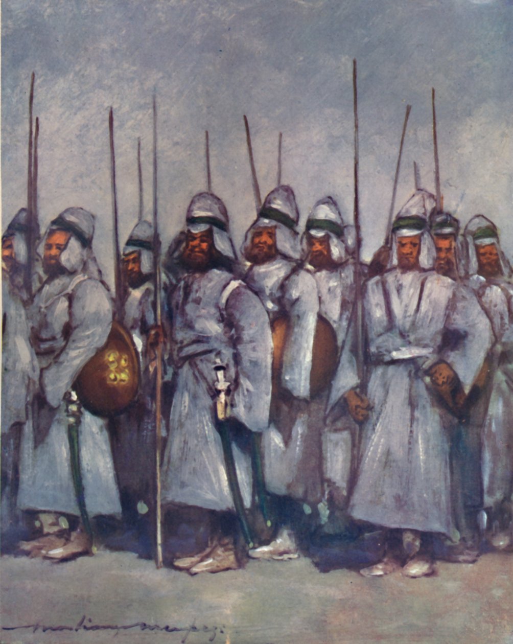 Quiltede soldater fra Kishengarh, 1903 af Mortimer Ludington Menpes