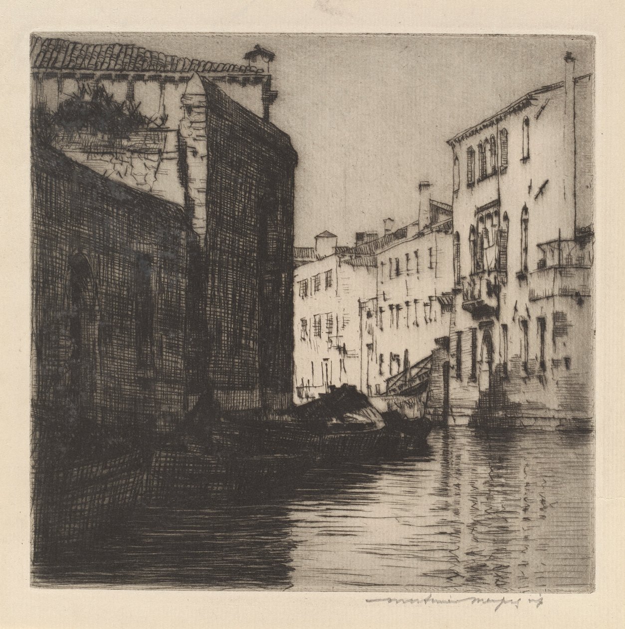 En tilbagekanal, Venedig (paladser) af Mortimer Menpes