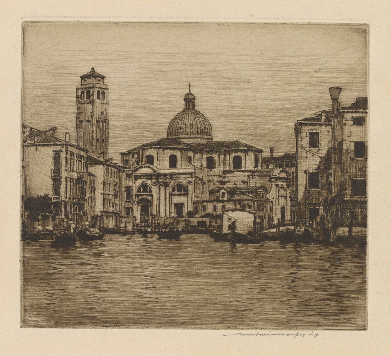 Grand Canal viser St. Geremia-tårnet af Mortimer Menpes