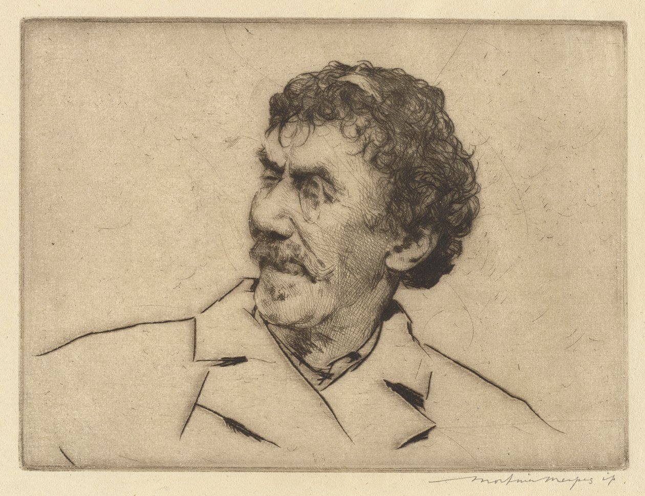 Whistler, Looking Right, Monocle Left Eye af Mortimer Menpes