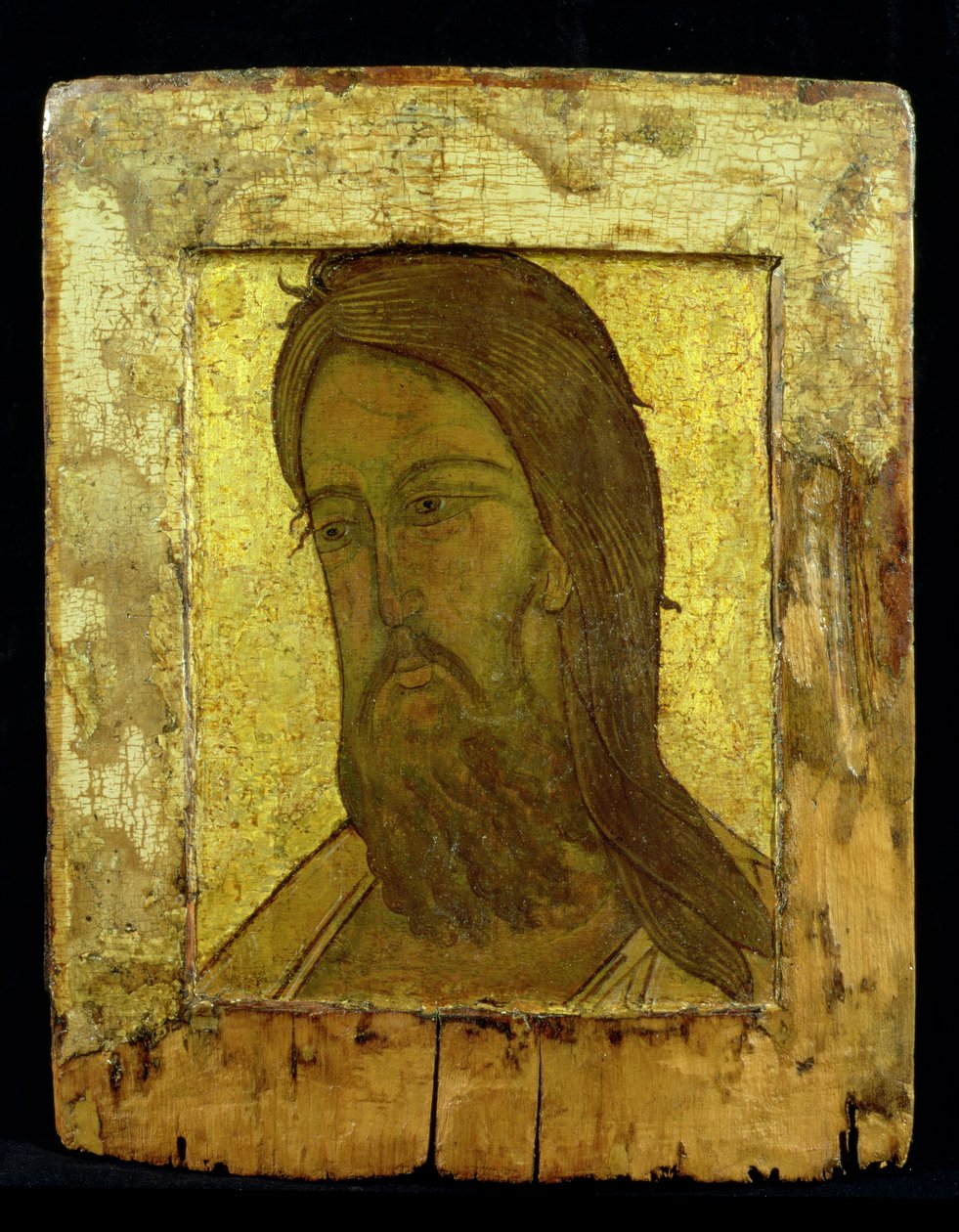 Ikon af Johannes Døberen, ca. 1500 (bladguld og tempera på panel) af Moscow School