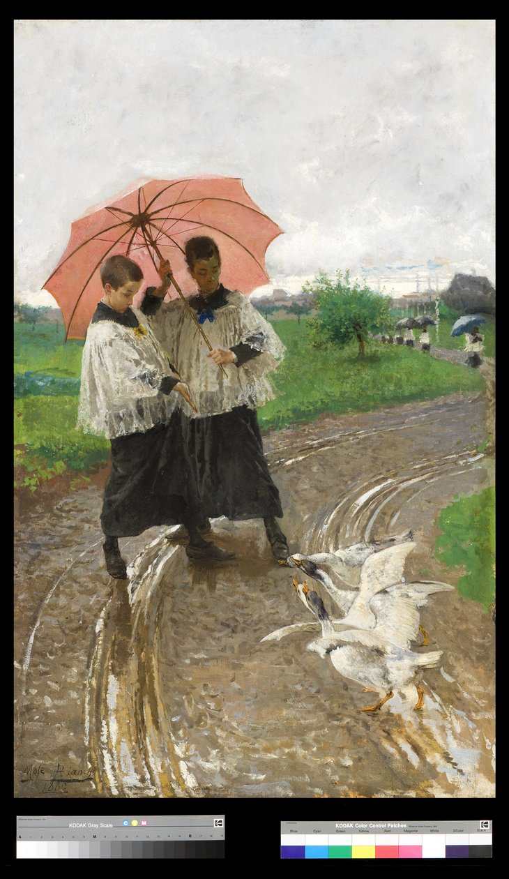 Hjemvendt fra festivalen, 1880 af Mose Bianchi