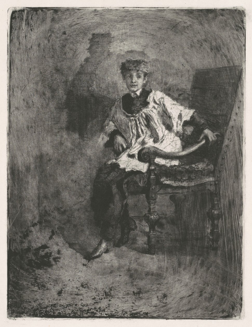 Siddende Acolyte af Mose Bianchi