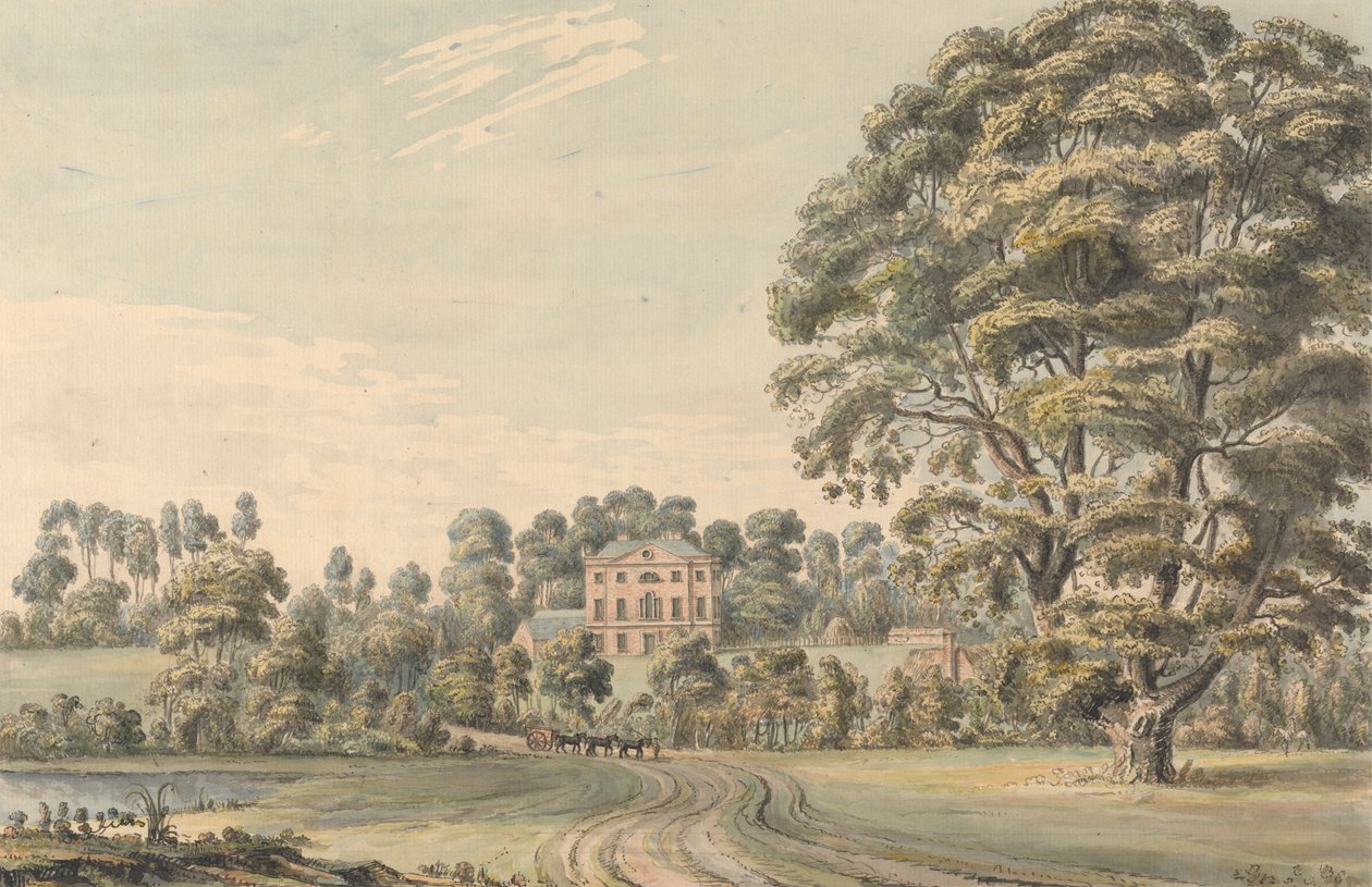 Bevere House nær North Claines, Worcestershire af Moses Griffith