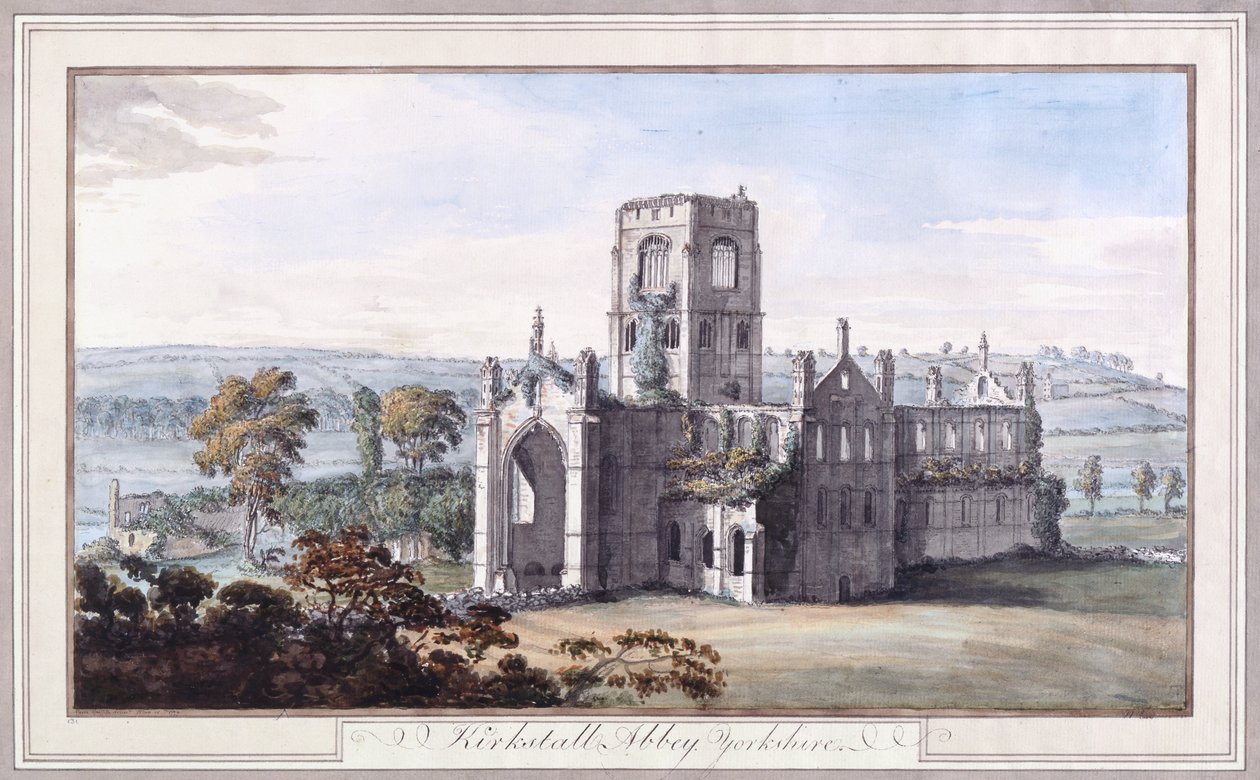 Nordøst udsigt over Kirkstall Abbey af Moses Griffiths