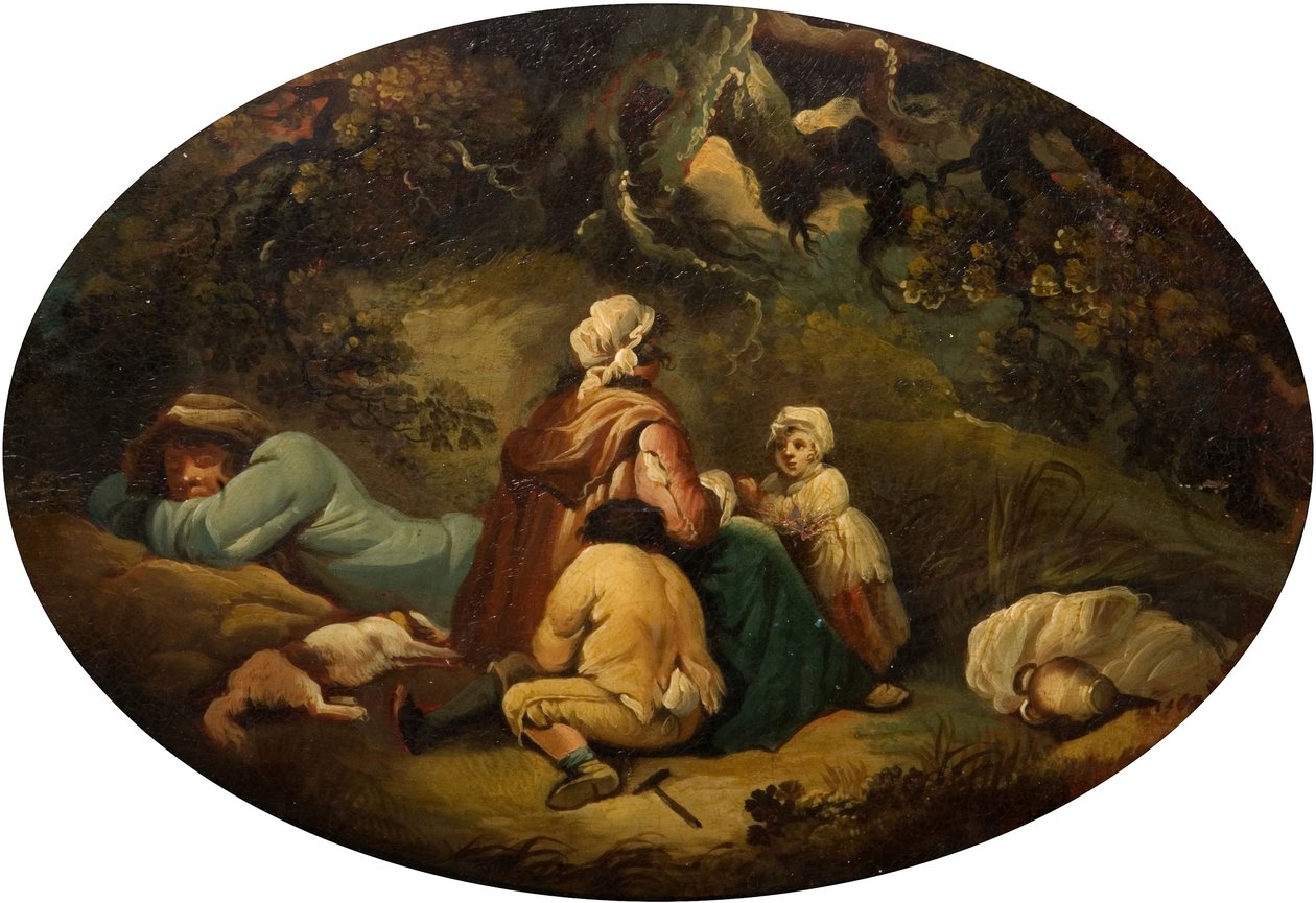 Sigøjnere i et landskab, 1804. af Moses Haughton