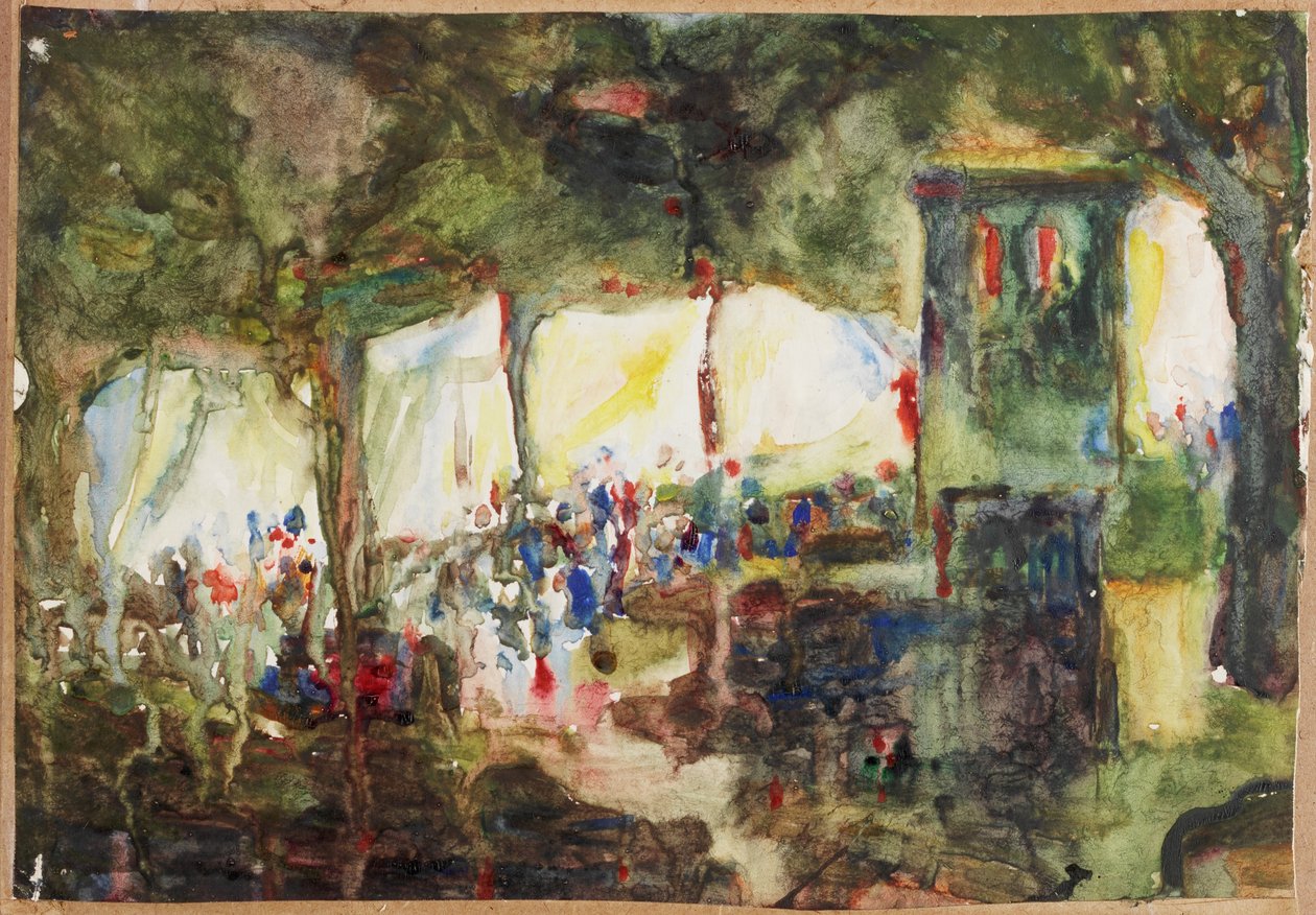 The Fair (akvarel på papir) af Moses J. Adams