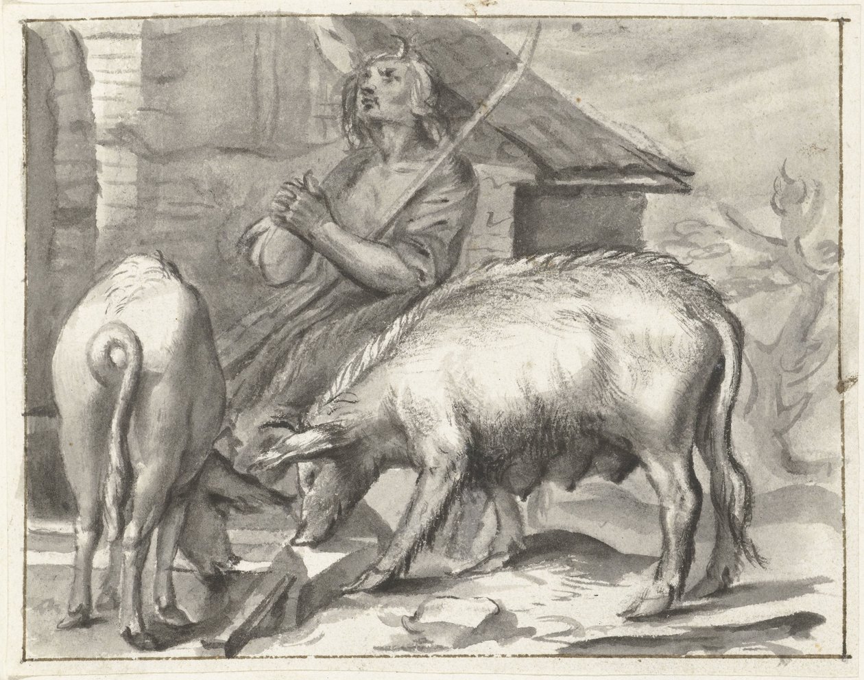 Gårdhave med fjerkræ af Moses Ter Borch