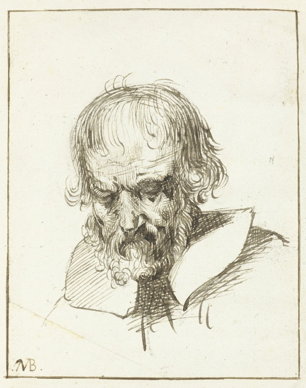 Hovedet af en gammel mand af Moses Ter Borch