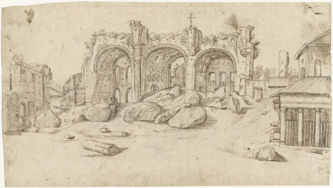 Ruinerne af basilikaen Maxentius og Konstantin, Rom af Moses Ter Borch