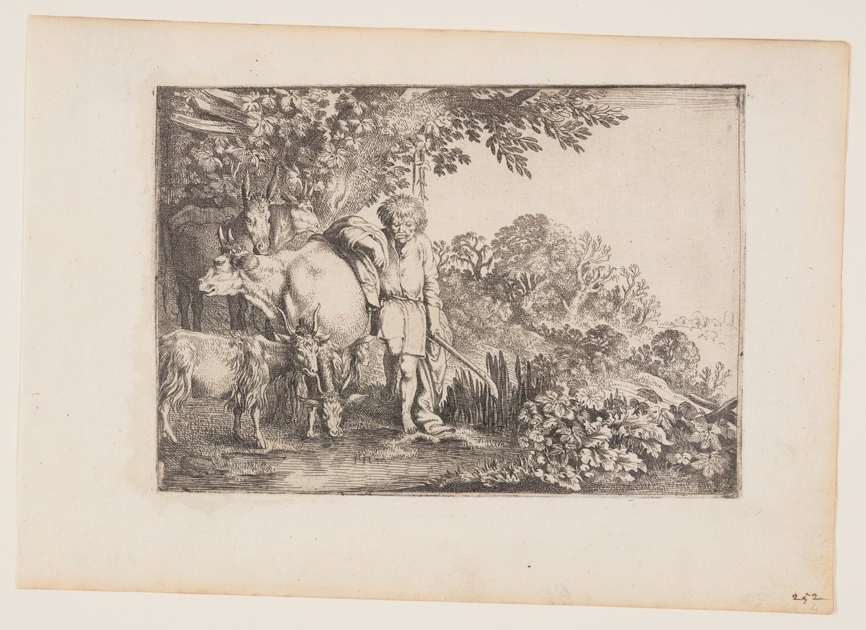 Argus passer sin flok, planche 2 fra Historien om Merkur og Argus af Moses van Uyttenbroeck