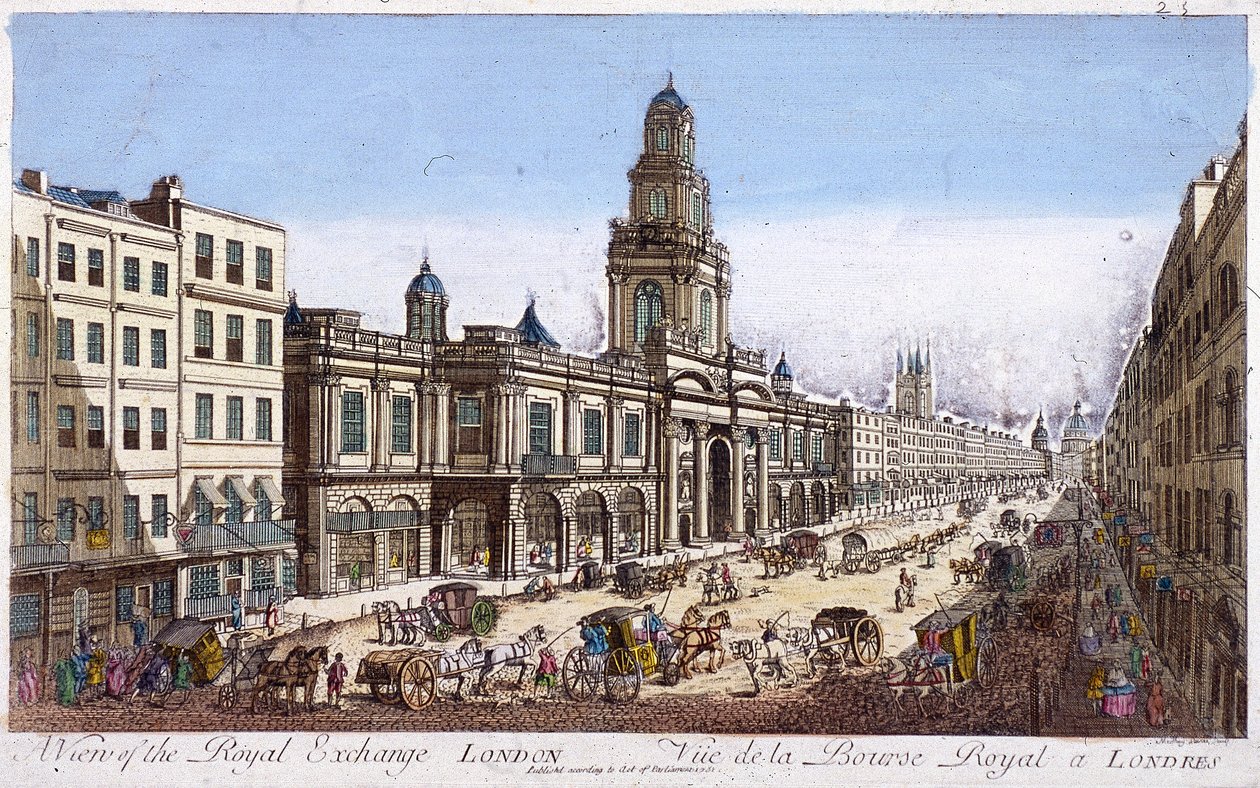 Royal Exchange 2nd exterior, London, 1761 af Mothey Lairee