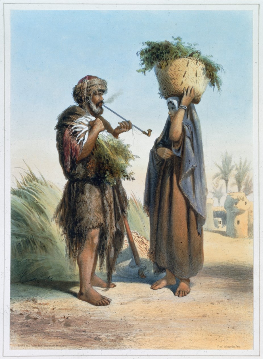 Fellah mand og kvinde, 1848 af Mouilleron