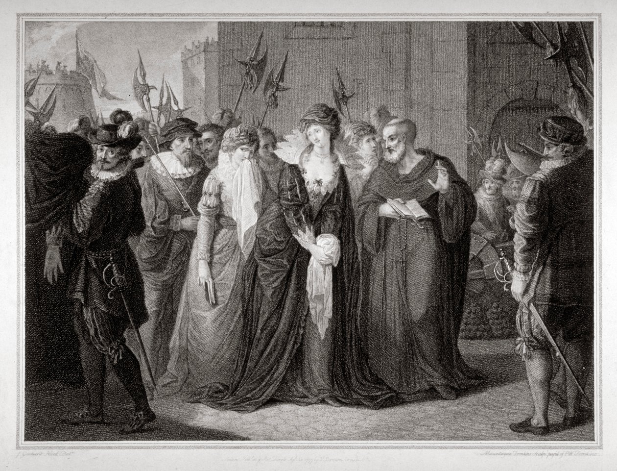 Lady Jane Gray bliver ført til sin henrettelse ved Tower of London, 1554 1797 af Mountague Tomkins