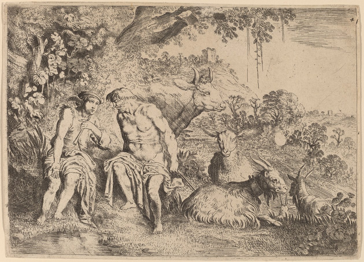 Mercury Lulling Argus i søvn af Moyses van Uyttenbroeck