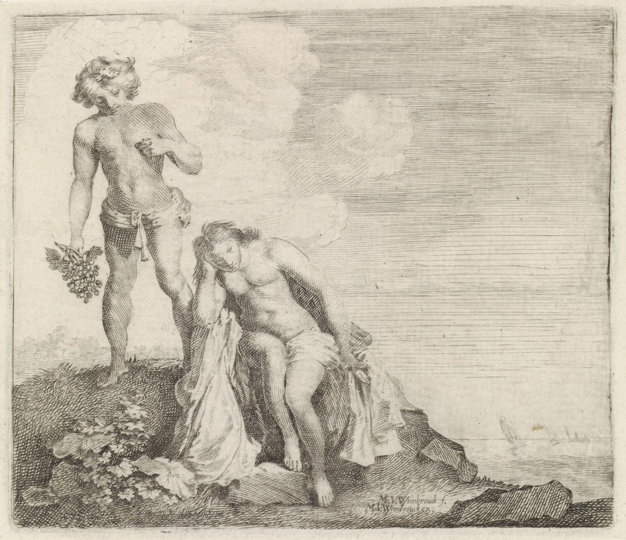 Bacchus finder Adriadne på Naxos af Moyses van Wtenbrouck