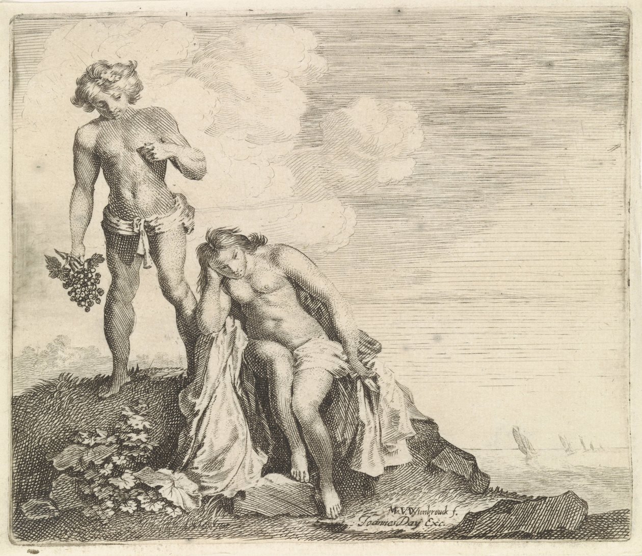 Bacchus finder Ariadne på Naxos af Moyses van Wtenbrouck