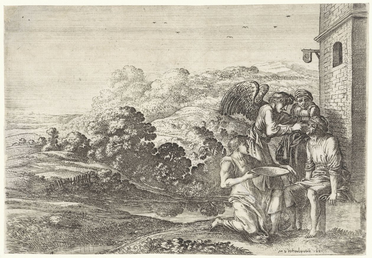Tobias helbreder sin fars blindhed Historien om Tobias (serietitel) af Moyses van Wtenbrouck
