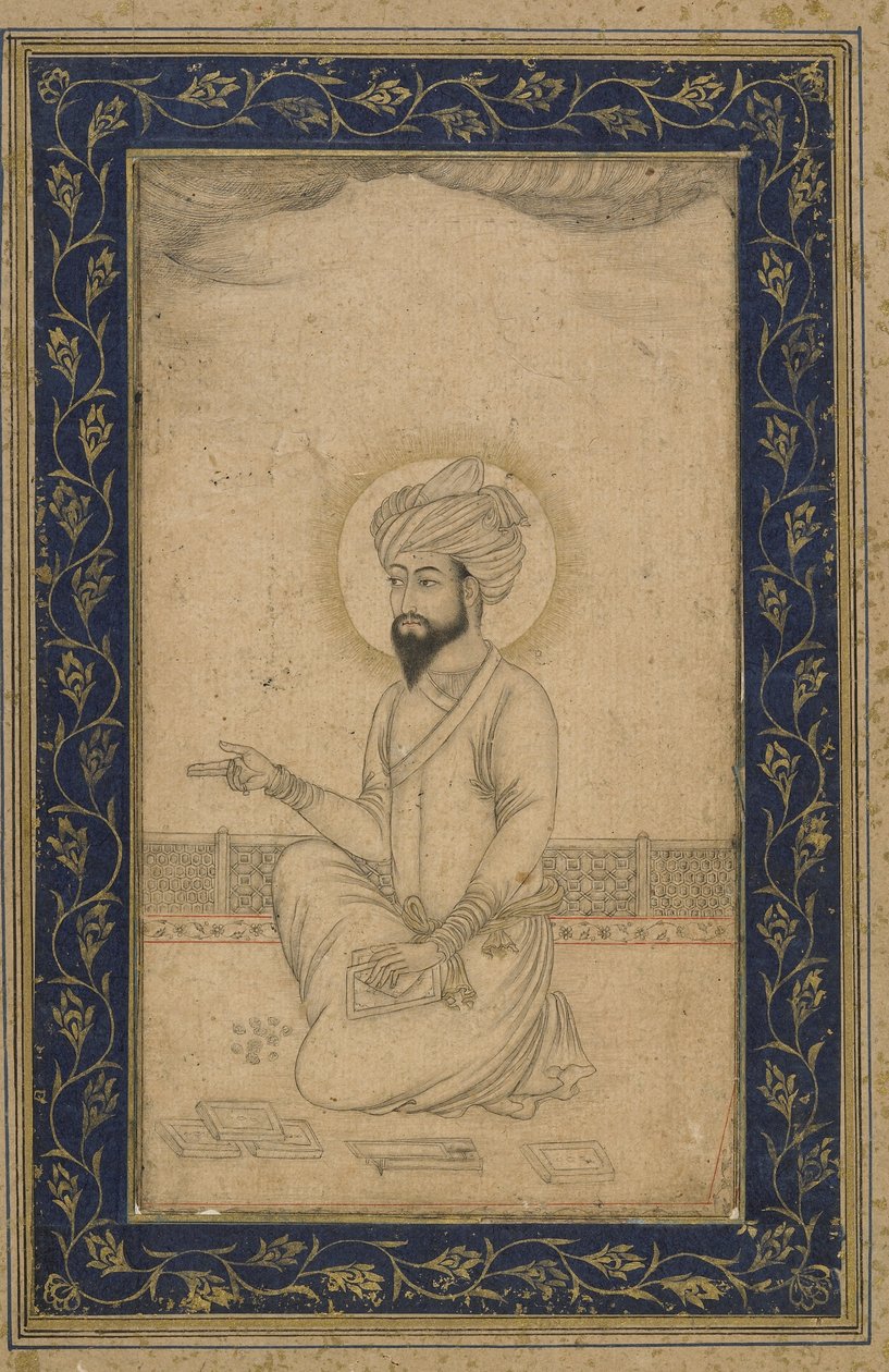 Kejser Babur, fritliggende albumfolio, slutningen af det 19. århundrede af Mughal School