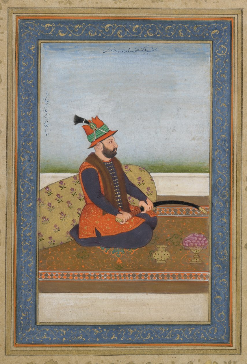 Nadir Shah af Iran, løsrevet albumfolio, ca. 1900 af Mughal School
