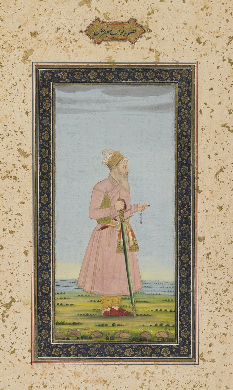 Nawab Ja"far Khan fra Impey Album, løsrevet manuskriptfolio, ca. 1770 af Mughal School