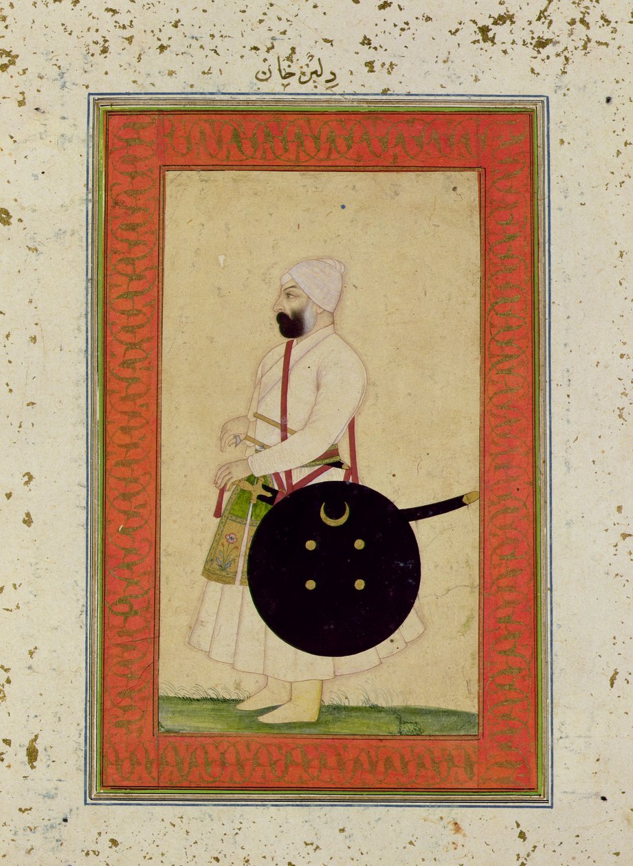 Portræt af Dilir Khan, ca. 1760, fra Large Clive Album af Mughal School