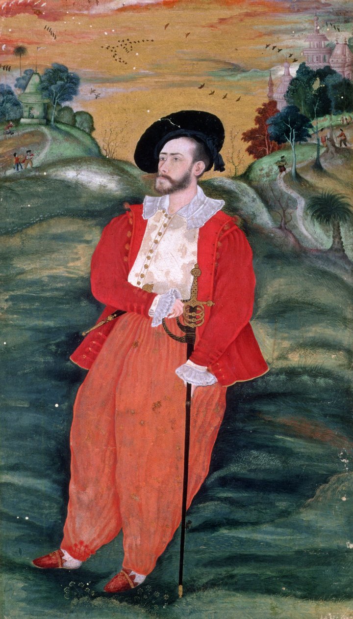 Portræt af en europæisk sømand, ca. 1590 af Mughal School