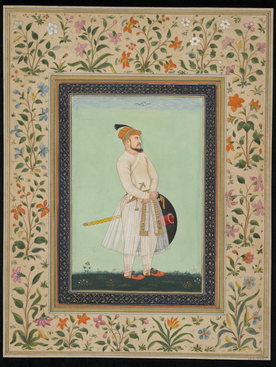 Qilich Khan, løsrevet albumfolio, ca. 1900 af Mughal School