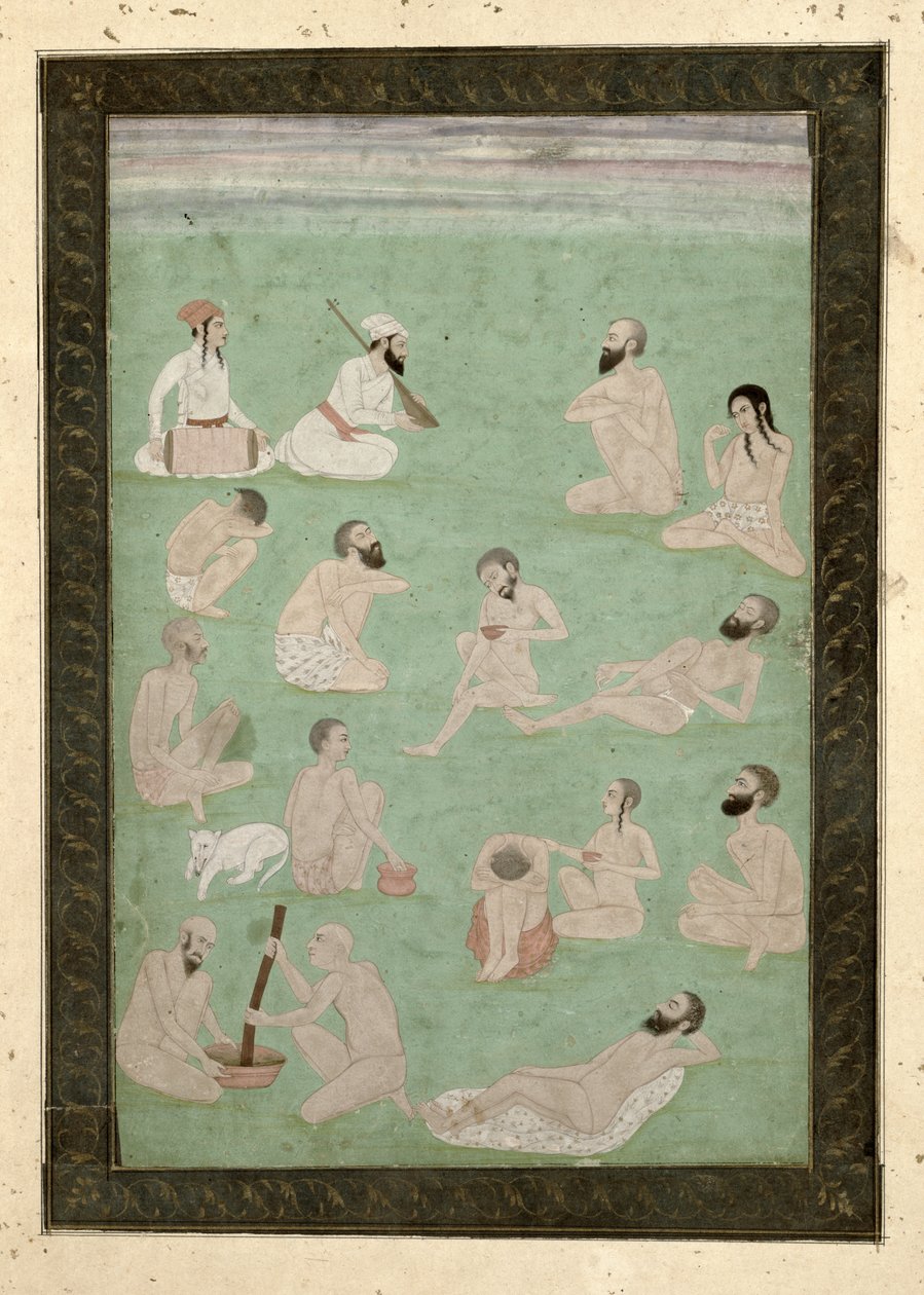 Thirteen Dervishes, fra Large Clive Album af Mughal School