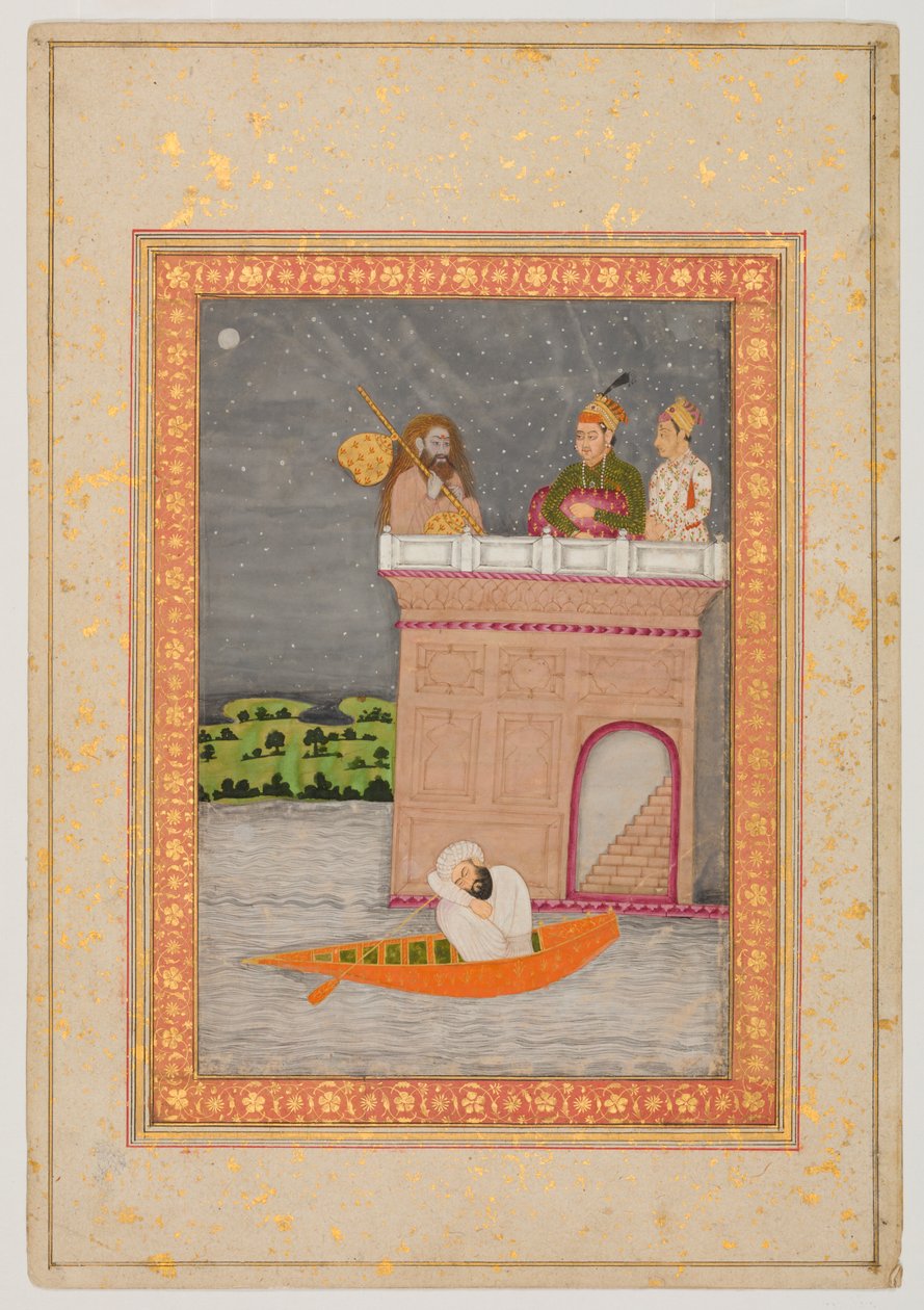 Kedara Ragini, ca. 1760 (maling og guld på papir) af Mughal School