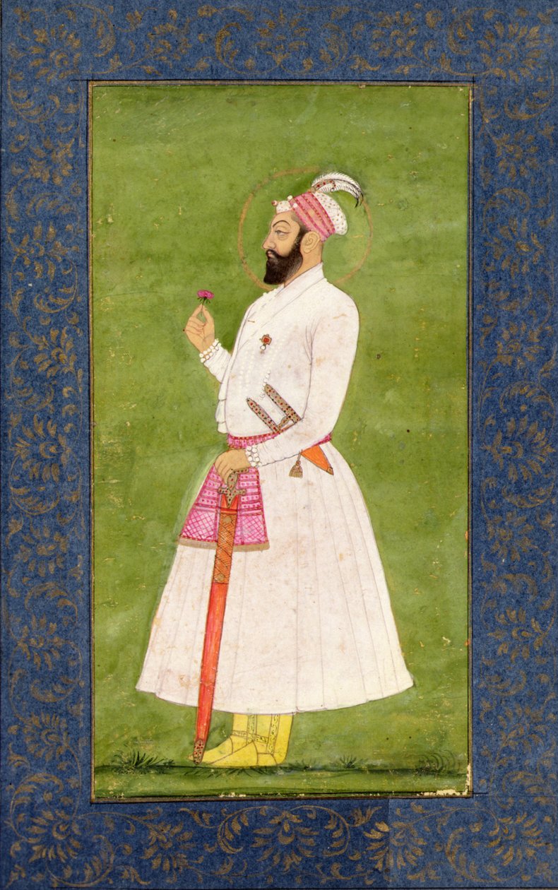 Mughal Emperor Bahadur Shah (1707-12) fra Large Clive Album af Mughal School