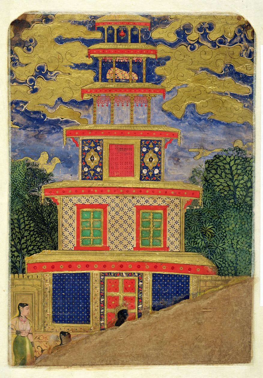 64.351 Rama beder Lakshmana om at forlade Sita i en skov, fra Ramayana, 1600 af Mughal School