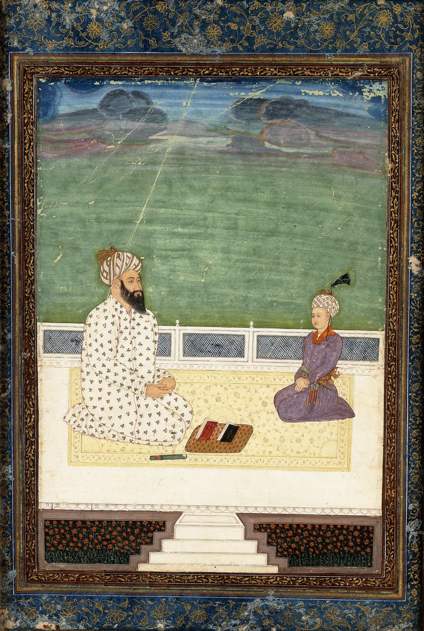 En mulla og en elev, 1700-tallet af Mughal School