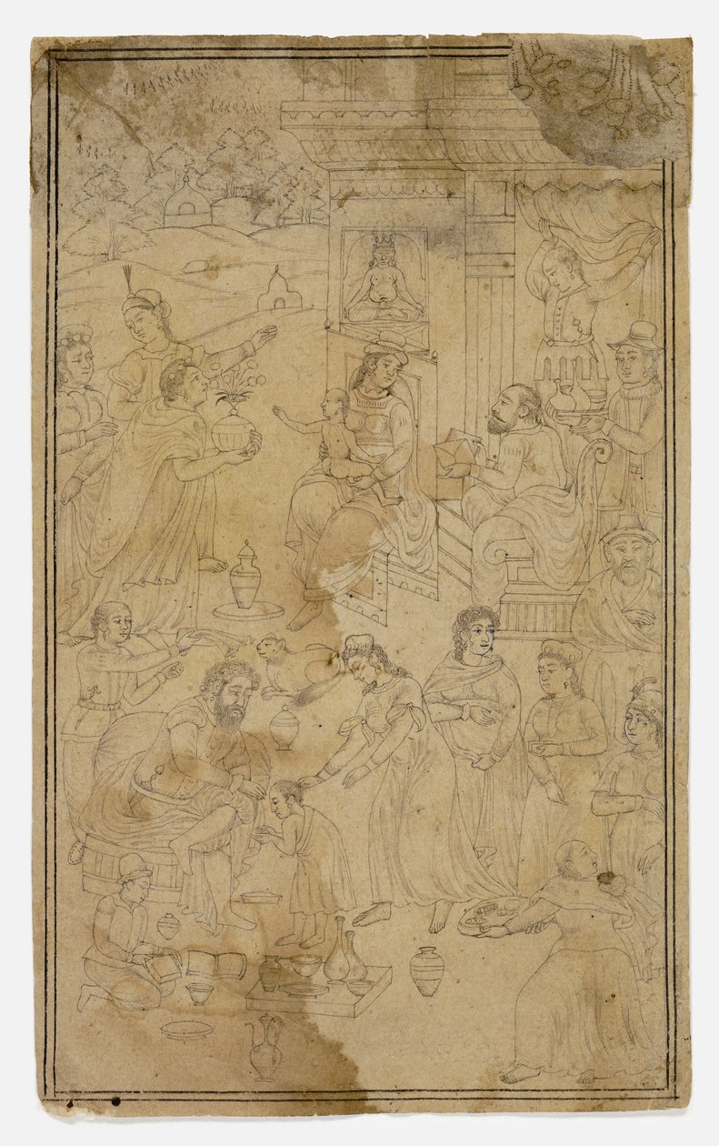 Tilbedelse af Magi af Mughal School
