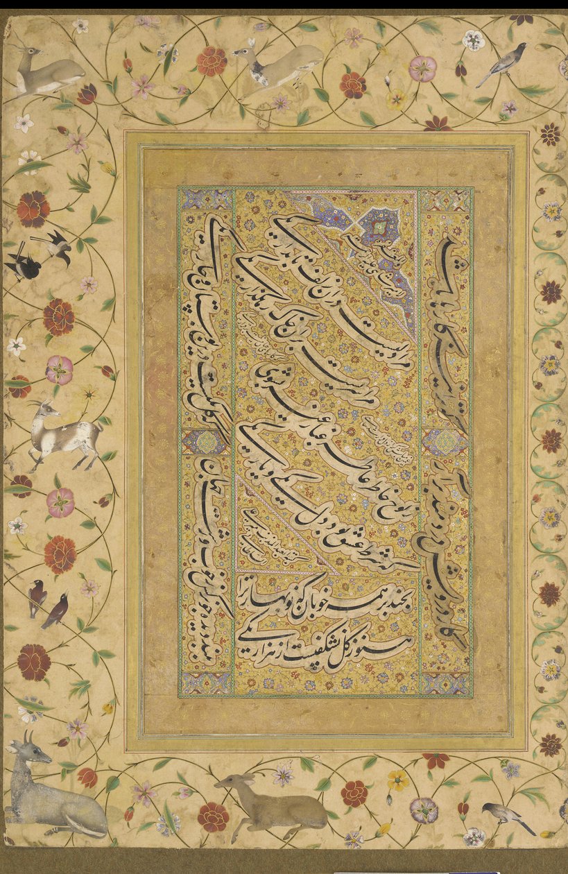 Kalligrafi fra Late Shahjahan Album af Mughal School