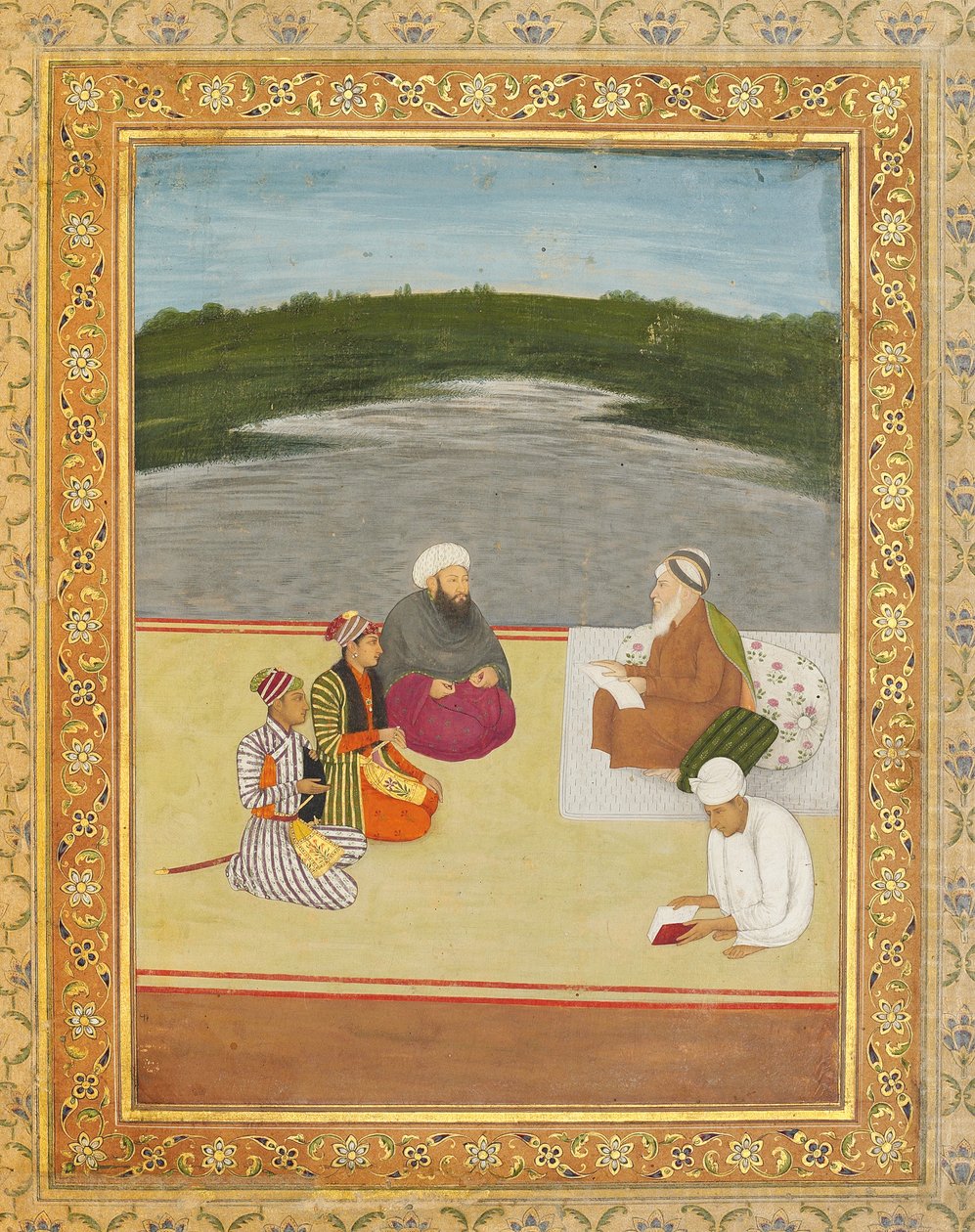 Diskussion mellem lærde mænd og fyrster, slutningen af 1600- og begyndelsen af 1700-tallet af Mughal School