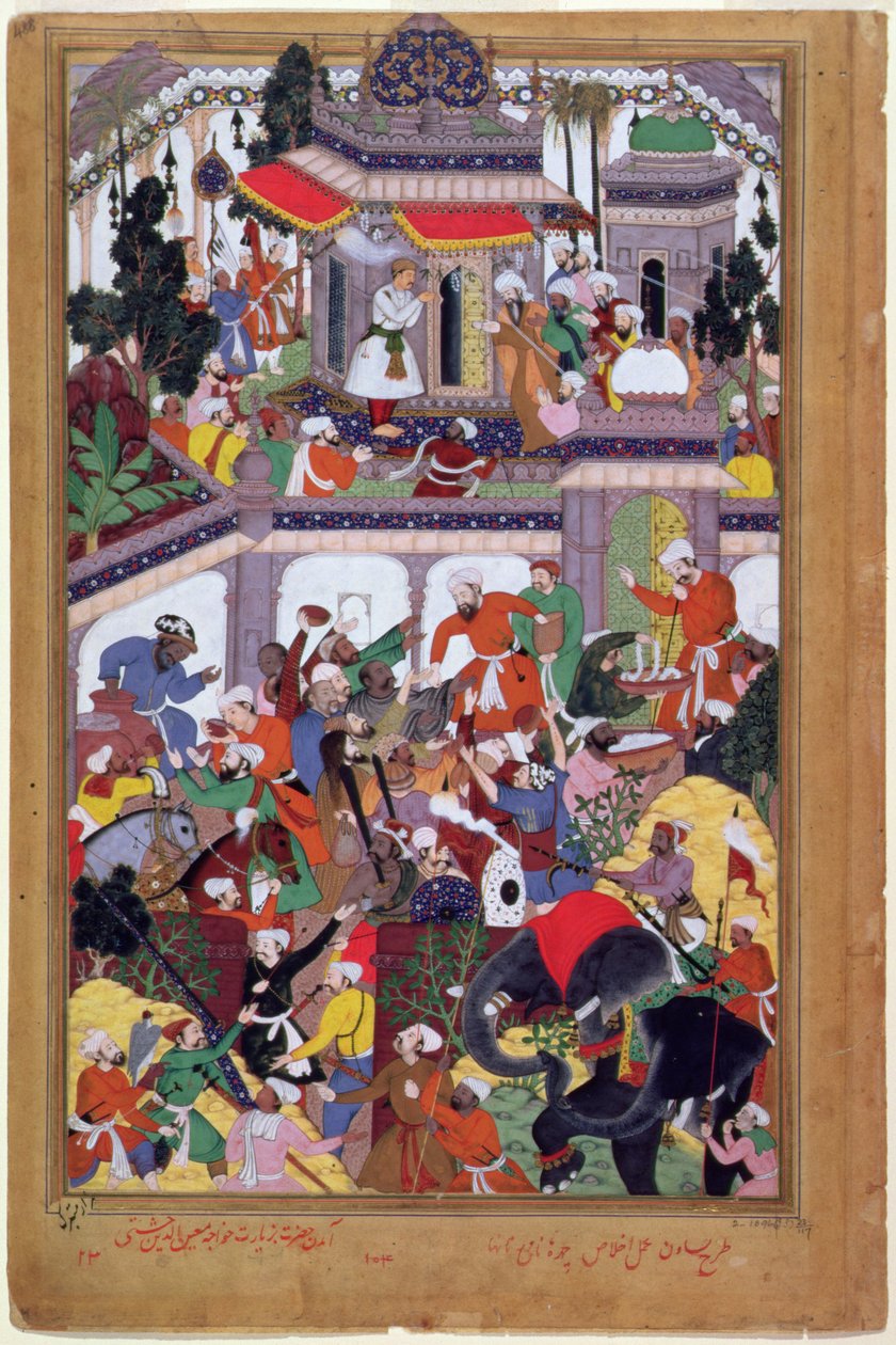Kejser Akbar (r.1556-1605) besøger helligdommen Mu