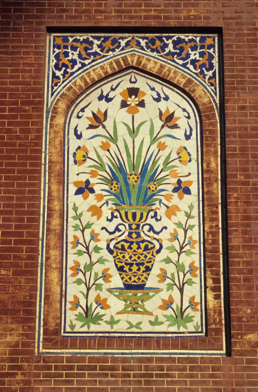 Glaseret teglmosaik, ca. 1634-35 (fajance) af Mughal School