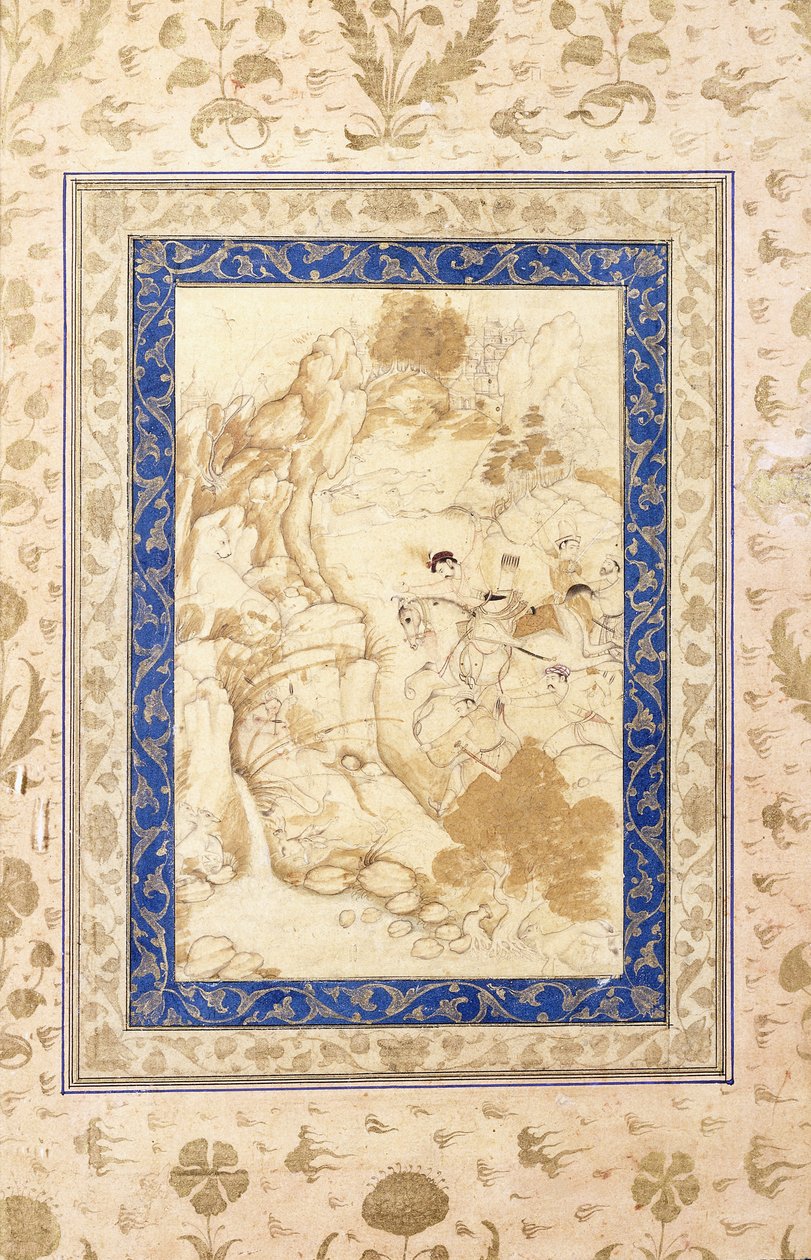 Jagtscene, ca. 1660-80 af Mughal School