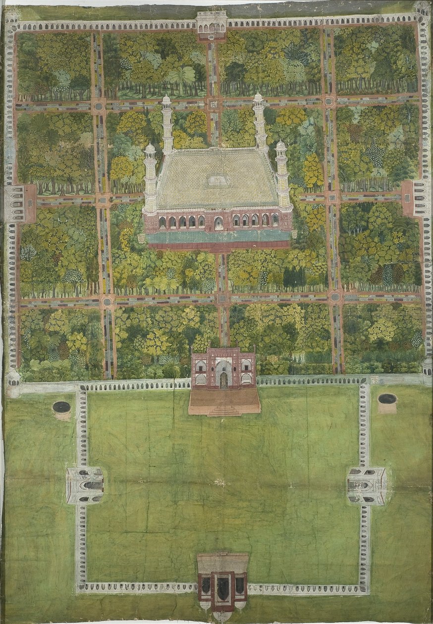 Jahangirs mausoleum i Lahore, 1770 af Mughal School
