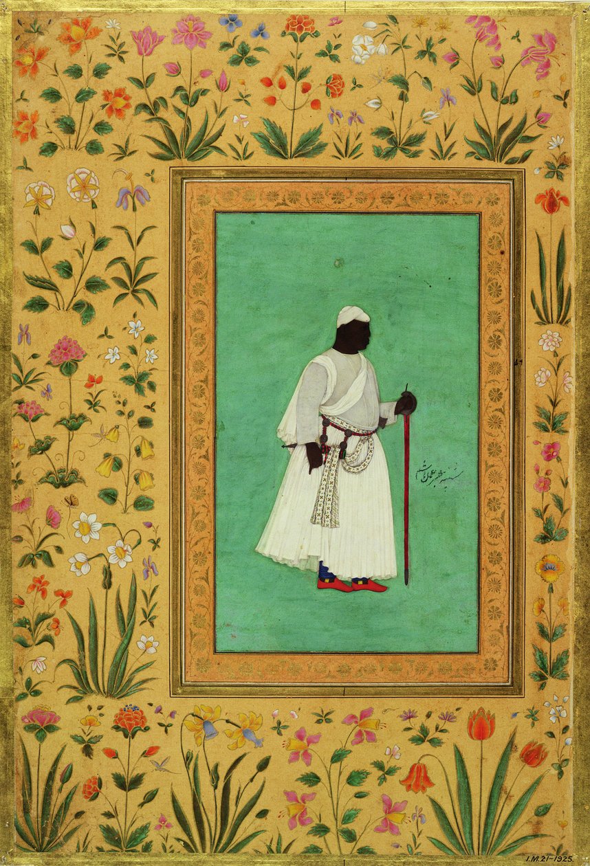 Malik Ambar (1548-1626) af Ahmadnager, ca. 1605-27 af Mughal School