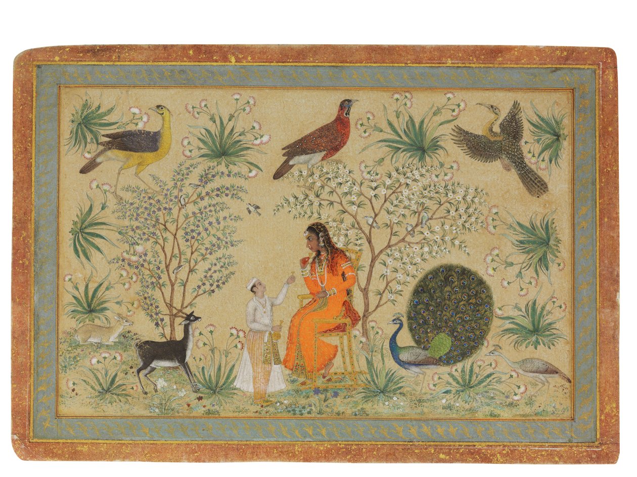 Adelig kvinde i en have, ca. 1740 af Mughal School